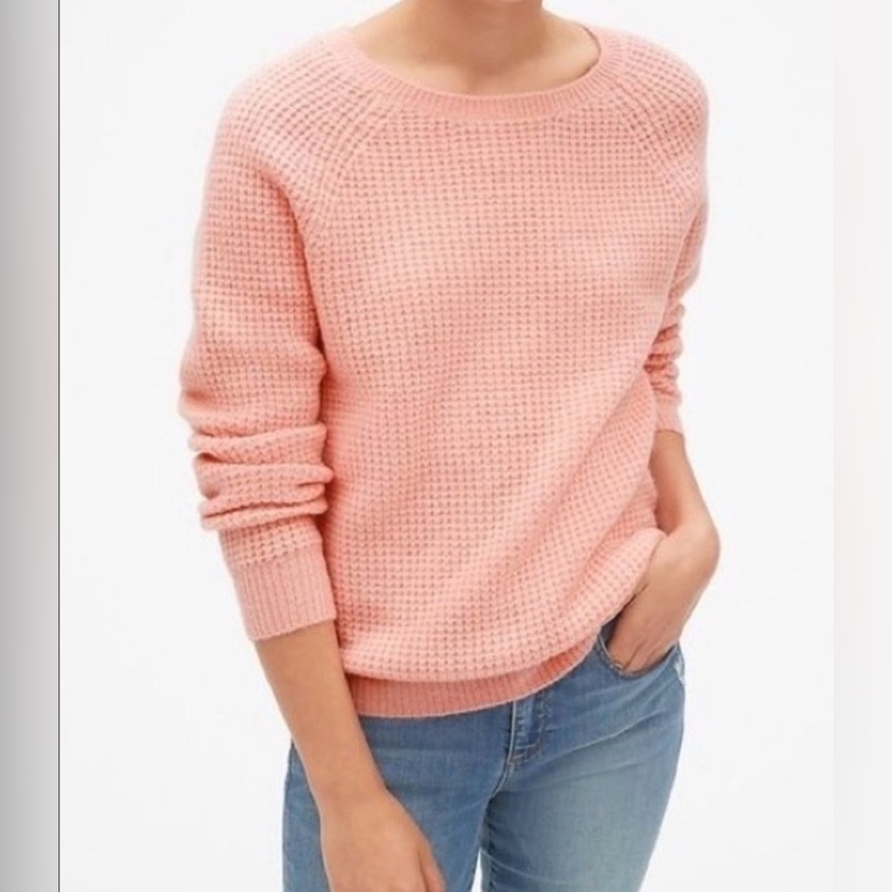 Like-new - Gap Waffle Stitch Pullover Sweater in Pink Guava - Women’s XSP